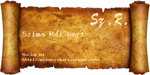 Szima Róbert névjegykártya